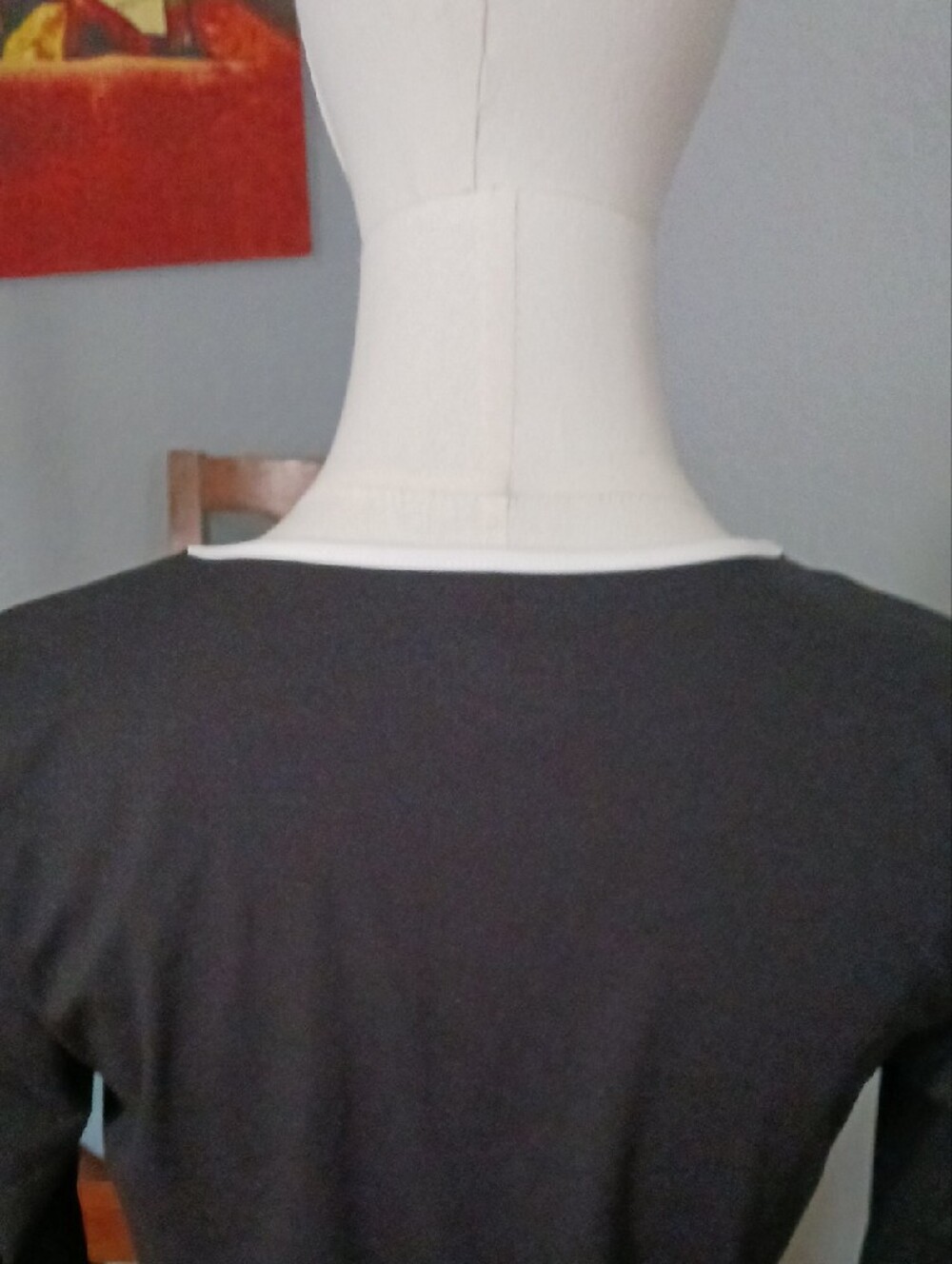 NEW! wild fable- Black Wrap-Style Long Sleeve Top with White Trim - Picture 8 of 12